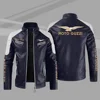 New motorcycle style leather jacket Moto Guzzi color stand collar leather jacket spring and autumn style without velvet jacket 5