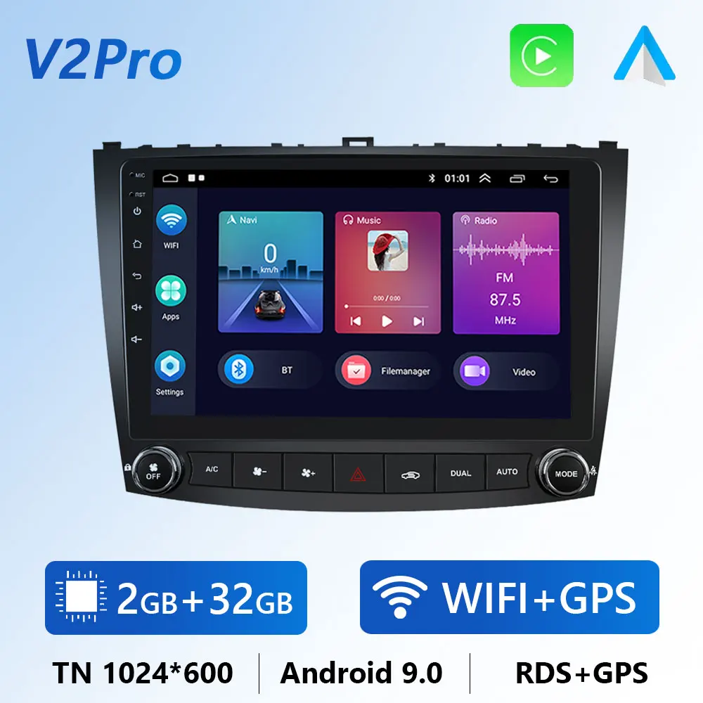 bluetooth car stereo Podofo 10.1" Android 10 Car Radio For Lexus IS250 2006-2010 GPS Navigation Multimedia Player Head Unit 2 din Carplay Autoradio alpine car audio Car Radios