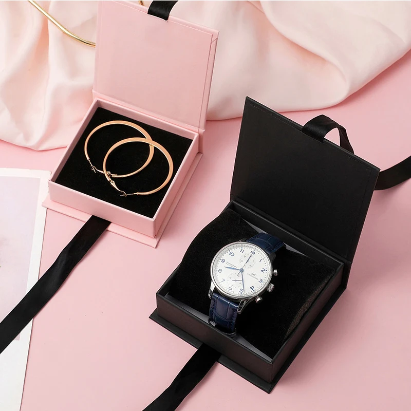 5 Stück Schmuck-Geschenkboxen aus Papier mit Schleifenband für Ohrringe, Uhren, Ringe, Armbänder, Anhänger, Ohrstecker und Halsketten-Organizer – Detail 13
