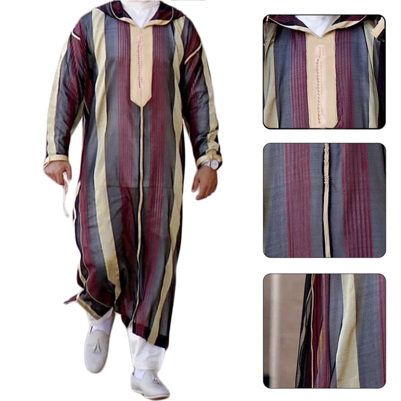 

Fashion Long Sleeve Muslim Dresses Soft Abaya Robe Islamic Clothes Gifts for Men