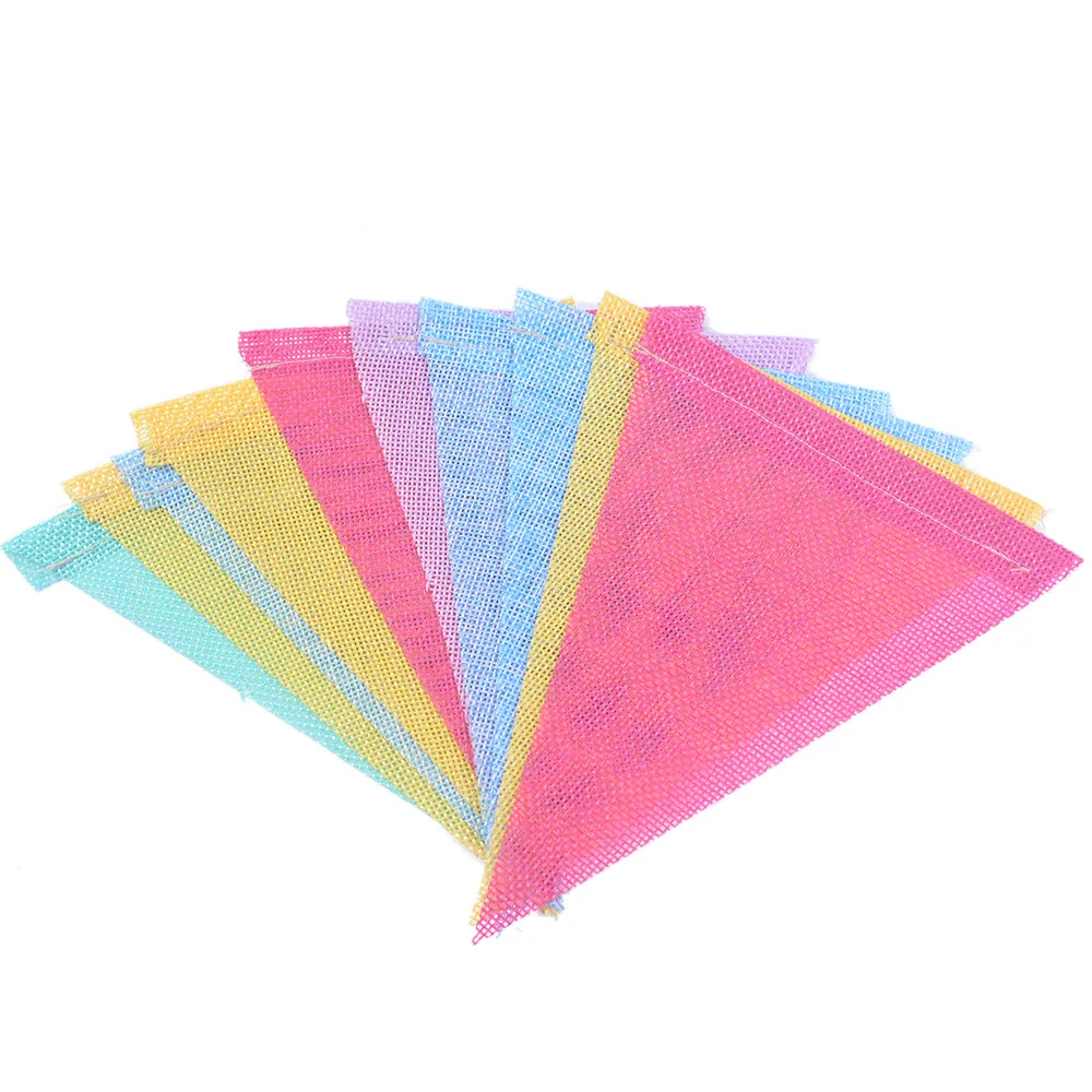 4M Colorful Jute Linen Flags Pennant Birthday Bunting Banners Wall Hanging Wedding Hanging Banner Party Garland Home Decor birthday streamers birthday banner party decorations