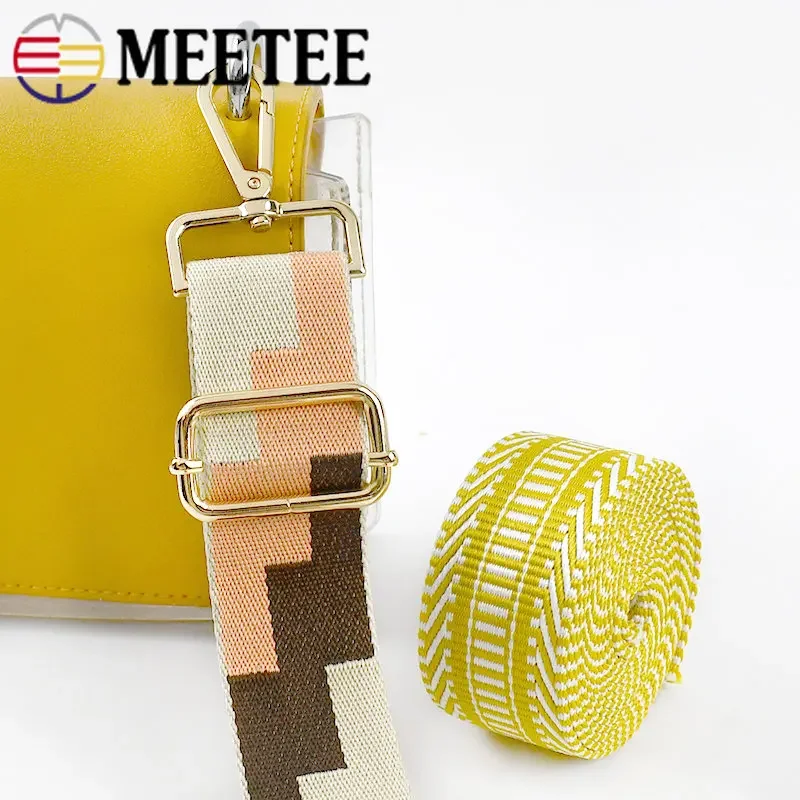 자카드 나일론 웨빙 테이프 백팩, 숄더백 스트랩, 장식 자수 리본 벨트, DIY 바느질 액세서리, 2 m, 5m, 38mm