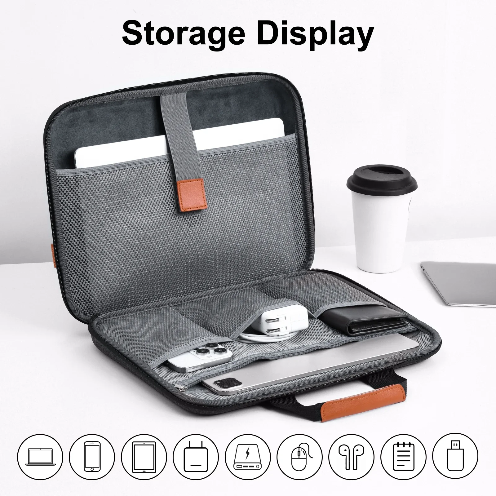 Eary Laptop Bags Notebook Sleeve Briefcase Large Laptop Case Tablet Stand for Men Women Business Office Travel for 13.3-16.2"in
