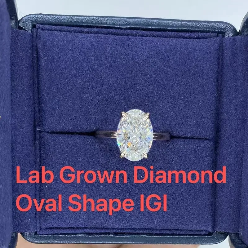 

1Ct Fine Oval Cut IGI CVD HPHT Lab Grown Diamond Solitaire Wedding Diamond Ring 14K Yellow Gold DEF Color VS-VVS