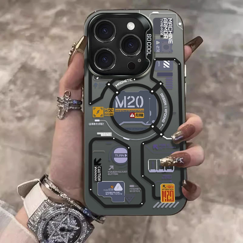 Mechanical Design Frosted Armor Case with Acrylic and Silicone Cover