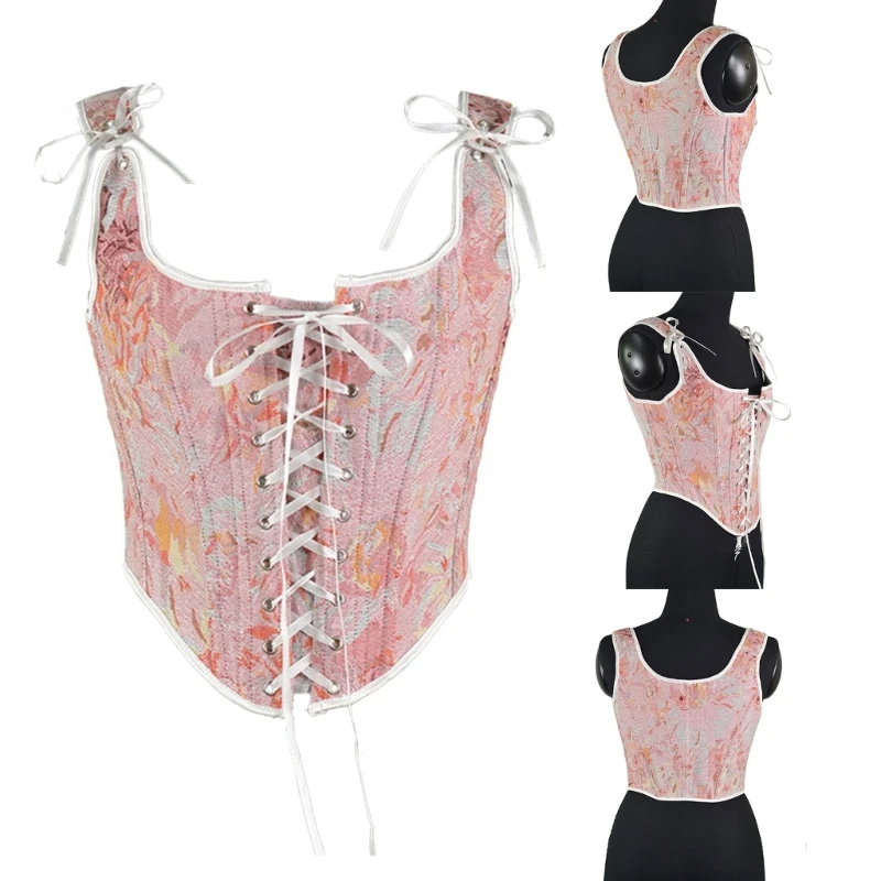 

Jacquard Body Shaper Corset Sexy Waist Trainer Vest Bustier Push Up Bustier Waist Vest Jacquard Painterly Style