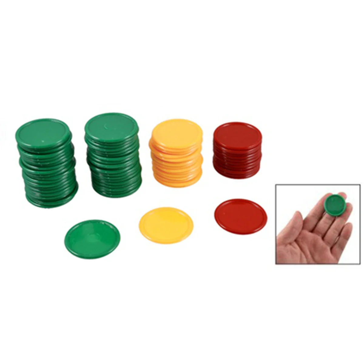 BAAU Red Yellow Green Round Shaped Mini Poker Chips Lucky Game Props 414 Pcs