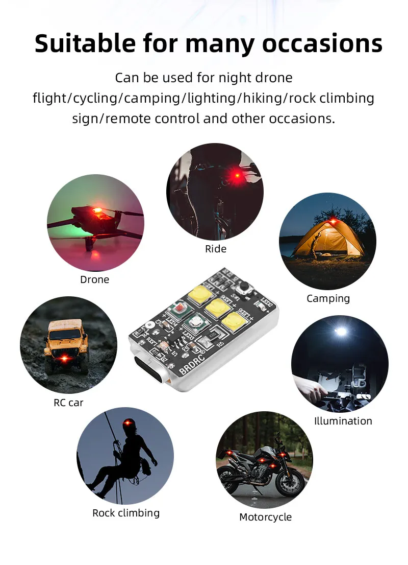 Suitable for many occasions Can be used for night drone flight/cycling/camping 