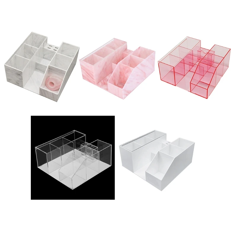 

Transparent Storage Box Multi-function Cosmetic Makeup Holder Eyelash Brush Tapes Cotton Swab for Salon Home