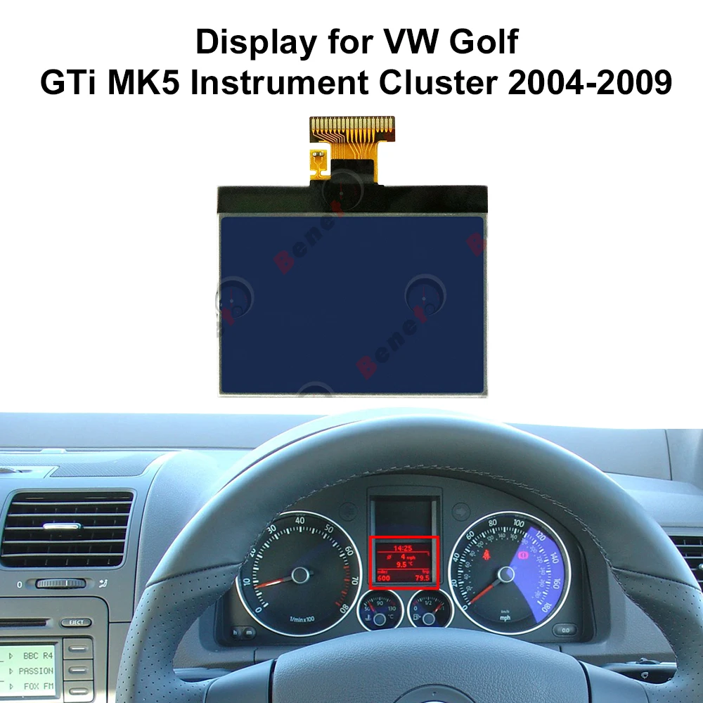 Display for VW Golf V/Touran/Passat, Seat and Skoda instrument cluster for instrument cluster display
