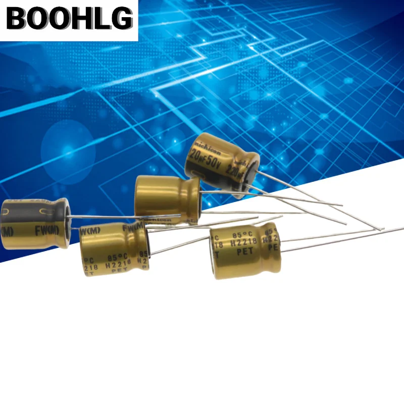 Original 220UF 50V fever audio capacitor 5PCS 50V 220UF 10X12.5 FW gold shell audio capacitor