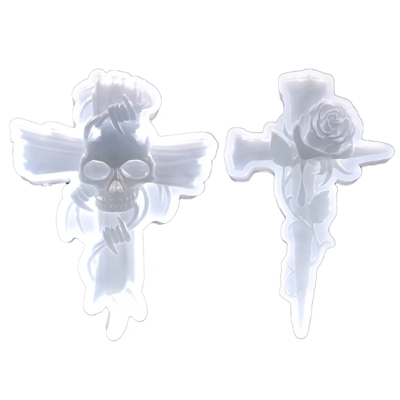 

DIY Semi-stereoscopic Crossed Rose Keychain Silicone Epoxy Mold DIY Ornaments Pendant Crafting Mould for Valentines Gift