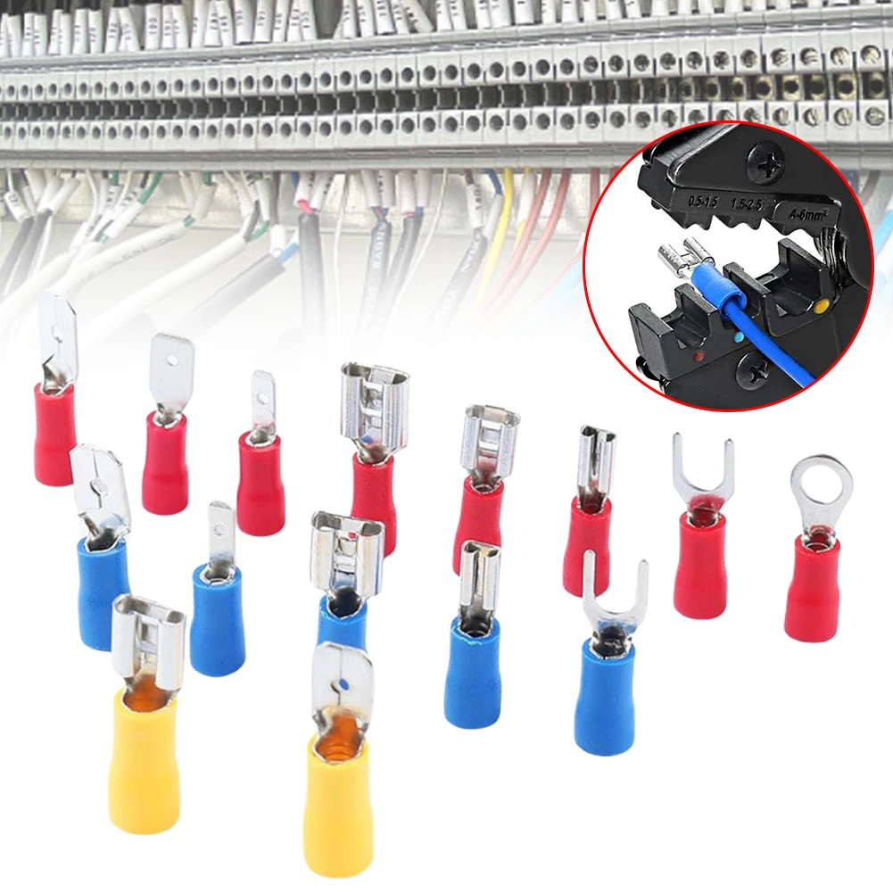 280Pcs Insulated Cable Connector Ring Lugs Rolled Terminals Assorted Kit Assorted Female Male Crimp Spade Terminals