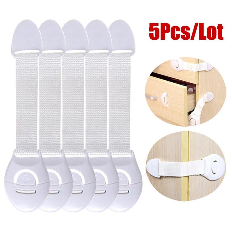 5Pcs/lot Security Protection Locks Home Baby Safety Multifunction Drawer Lock Child Protect Toilet Refrigerator Lock Door Buckle images - 6