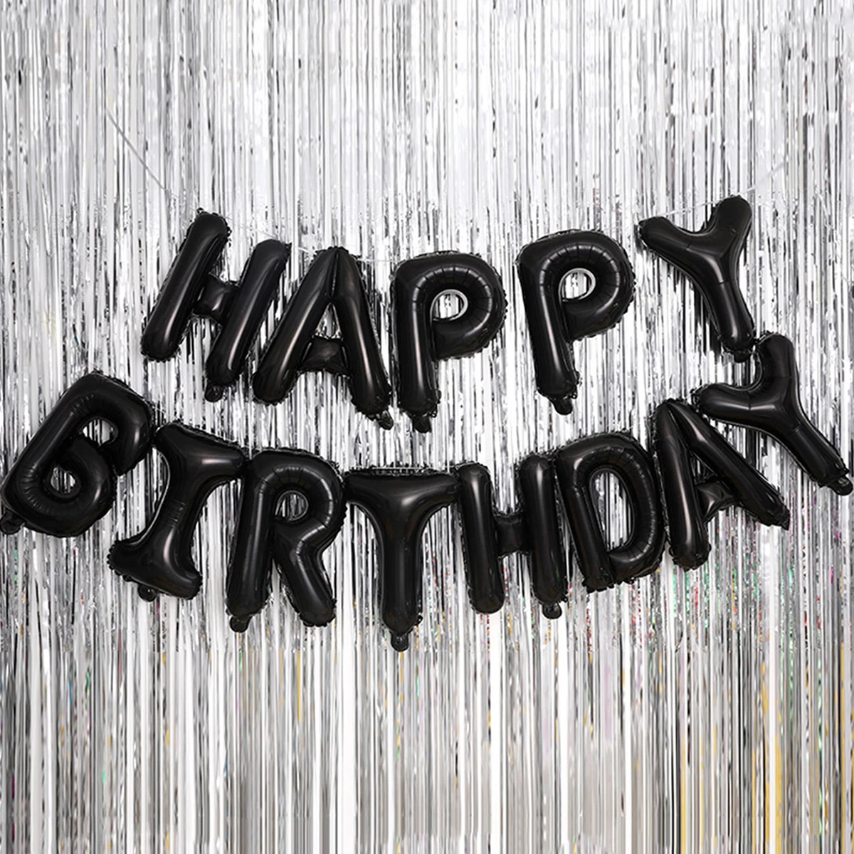 6 Palloncini Happy Birthday Nero E Bianco - 30 Cm - Lattice - Decorazione Compleanno Festa