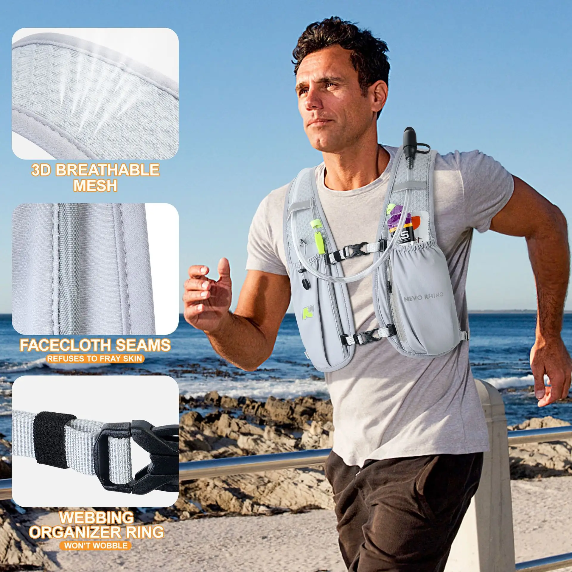 N NEVO RHINO Zaino A Tracolla Unisex 18L – Impermeabile, Leggero, Con Tasca Per Tablet E Antifurto, Per Viaggi E Trekking
