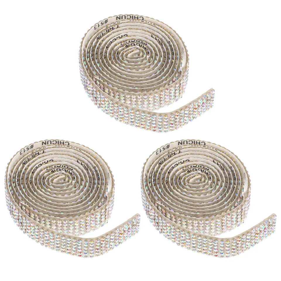 Qianyou Nastro Di Strass Autoadesivo, 6 Rotoli Bianco Argento, 61 Cm X 1,3 Cm, Per Decorazioni Fai Da Te E Matrimoni