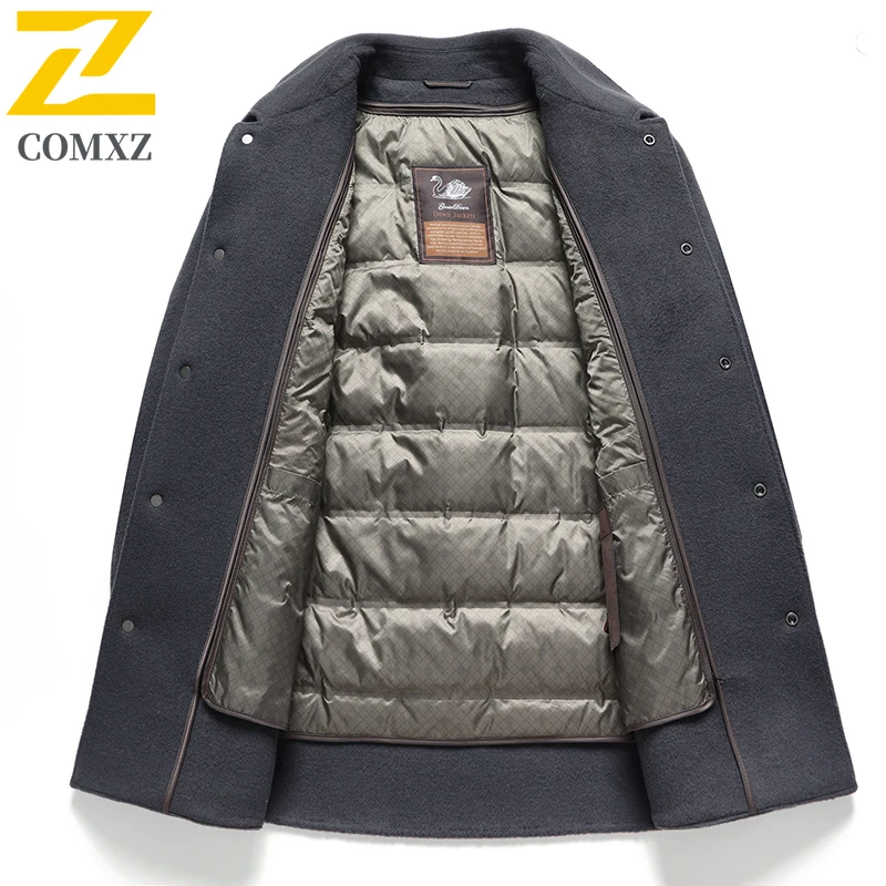 COMXZ Warm Winter Padding Minimalist High Quality Work Wool Jacket Business Trip Office Lightweight Quilted Jacket Mens Clothing