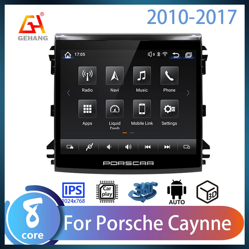 

Автомагнитола GEHANG, 4G LTE, для Porsche Cayenne 2010-2017, Android, автомобильный мультимедийный плеер, беспроводной carplay
