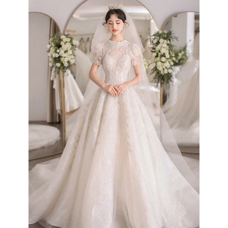 

Wedding Bridal Main Wedding Dress Palace Style Advanced Light Wedding Dress Retro Large Tail Female 2022