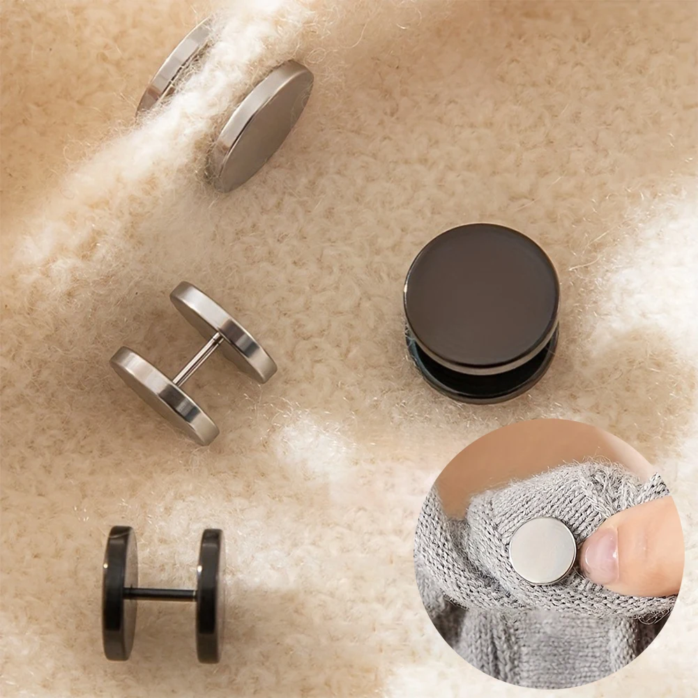 DIY Clothing Spiral Fastener 4Pcs Stainless Steel Seamless Buckle Clip Fixing Buttons