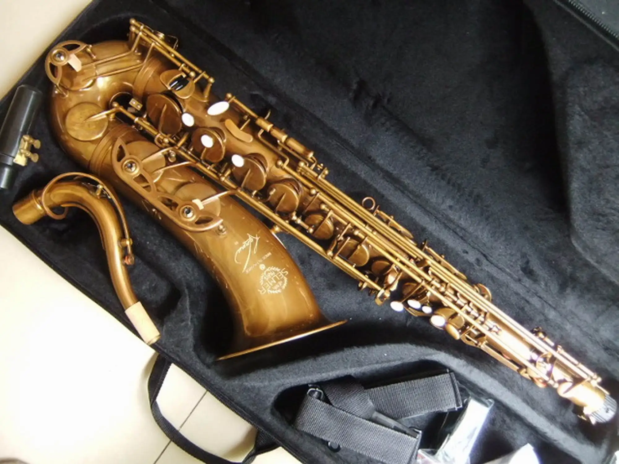 New Tenor Saxophone Gold Tenor Sax Made Of All Copper Professional Imitation Antique Gold Aged 110615