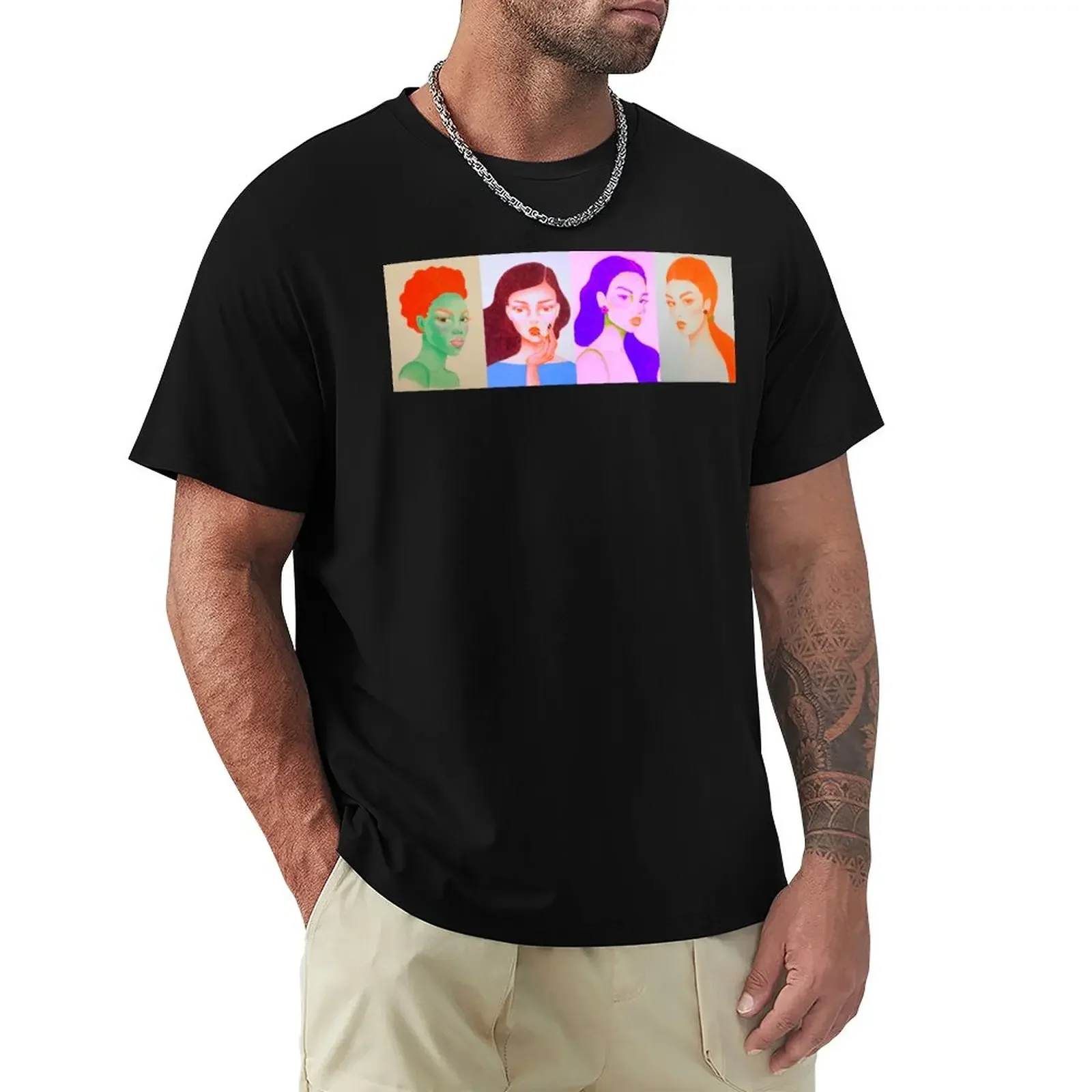 

Awesome Foursome T-Shirt korean fashion Short sleeve tee anime clothes t shirts men