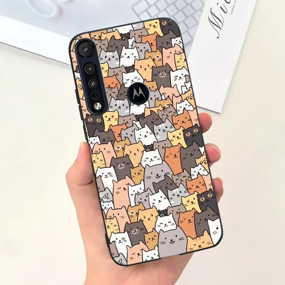 Floral Marble Design Silicone Protective Case - Black