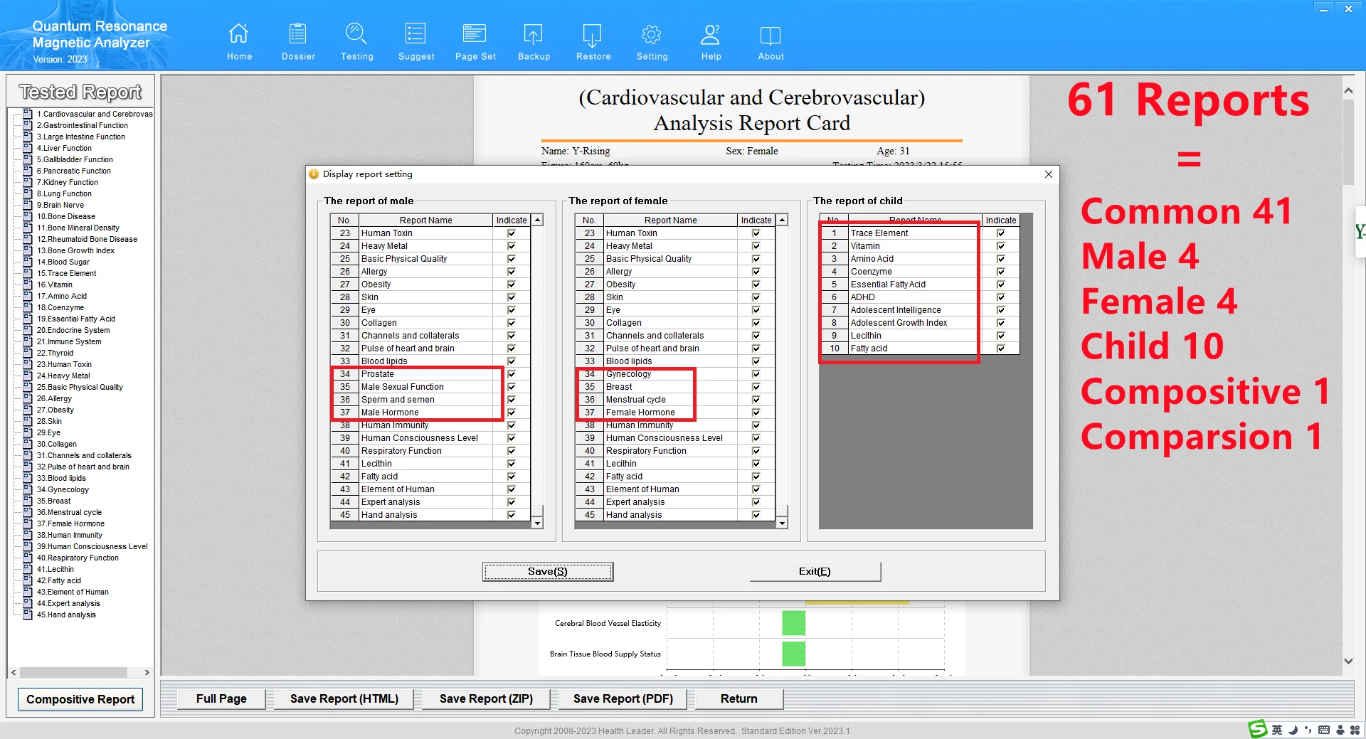 Version with 24 Languages 61 Reports Quantum Resonance Magnetic Analyzer USB Encryption Key and Software CD health analyzer body health analyzer