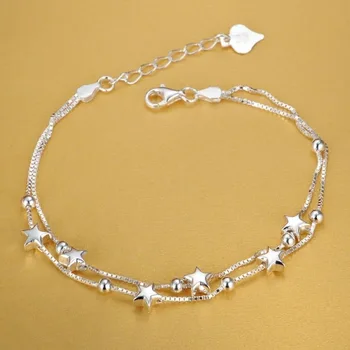 925 sterling silver Beautiful stars Bracelets for women korean fashion designer party Wedding Jewelry Holiday gifts