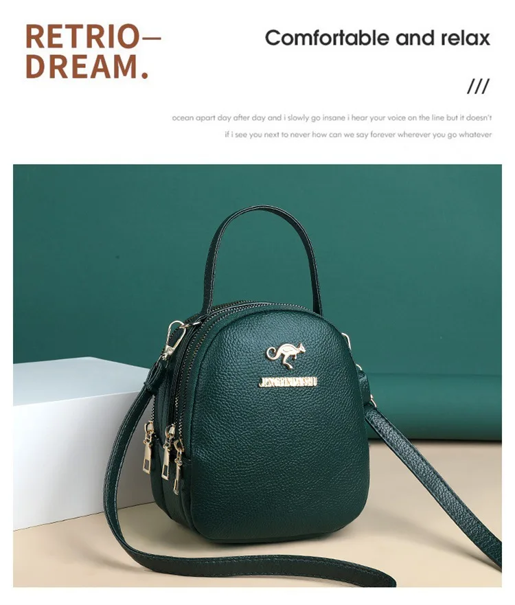 Women Mini Bag New 3 Layer PU Leather Fashion Handbag