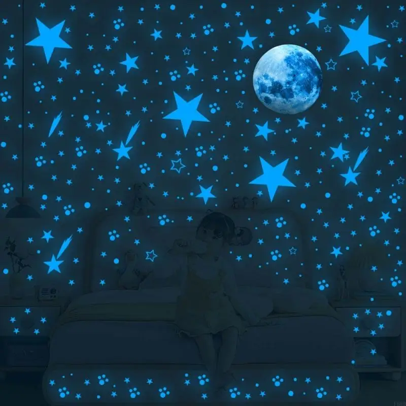 F68D Upgraded Glow Luminous Wall Decals Decor DIY Art Crafts Decor suitable for Kids Bedroom Home Decorations