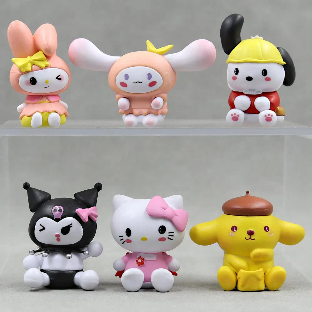 

Аниме Фигурка My Melody Kuromi Cinnamoroll Hello Kitty Pom пурин Санрио фигурины коллекционные подарки Детские игрушки украшение