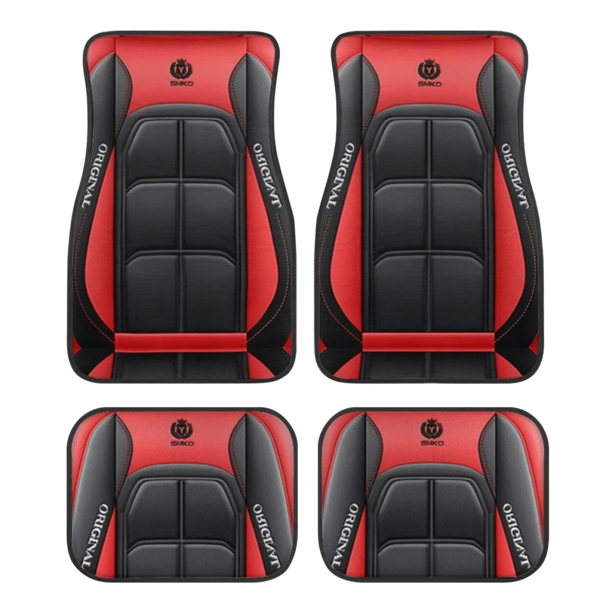 4 PCS 2D 인쇄 패턴 범용 자동차 바닥 매트 푸조 206 307SW 308 407 408 508sw 208 2008 3008 4008 5008 자동차 액세서리