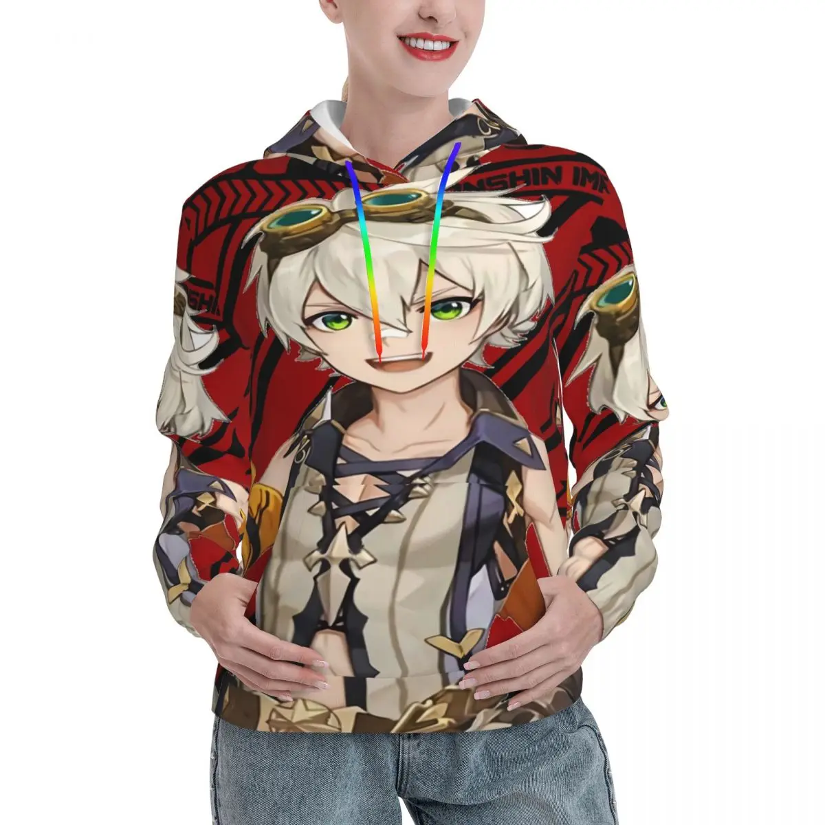 

Genshin Impact Streetwear Hoodies Winter BENNET TECHNO Kawaii Pullover Hoodie Women Oversize Fashion Basic Hooded Sweatshirts