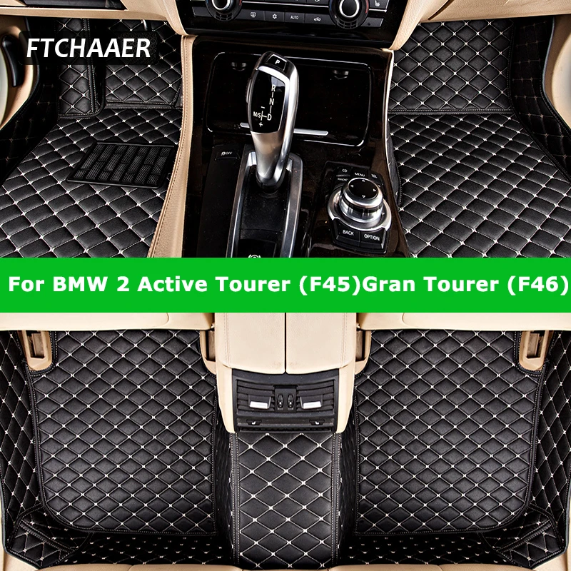 Tappetini Auto Su Misera Per BMW Serie 2 F46 (7 Posti, 2015-2025) | Set Completo In Moquette Nera, Ricamo Personalizzabile