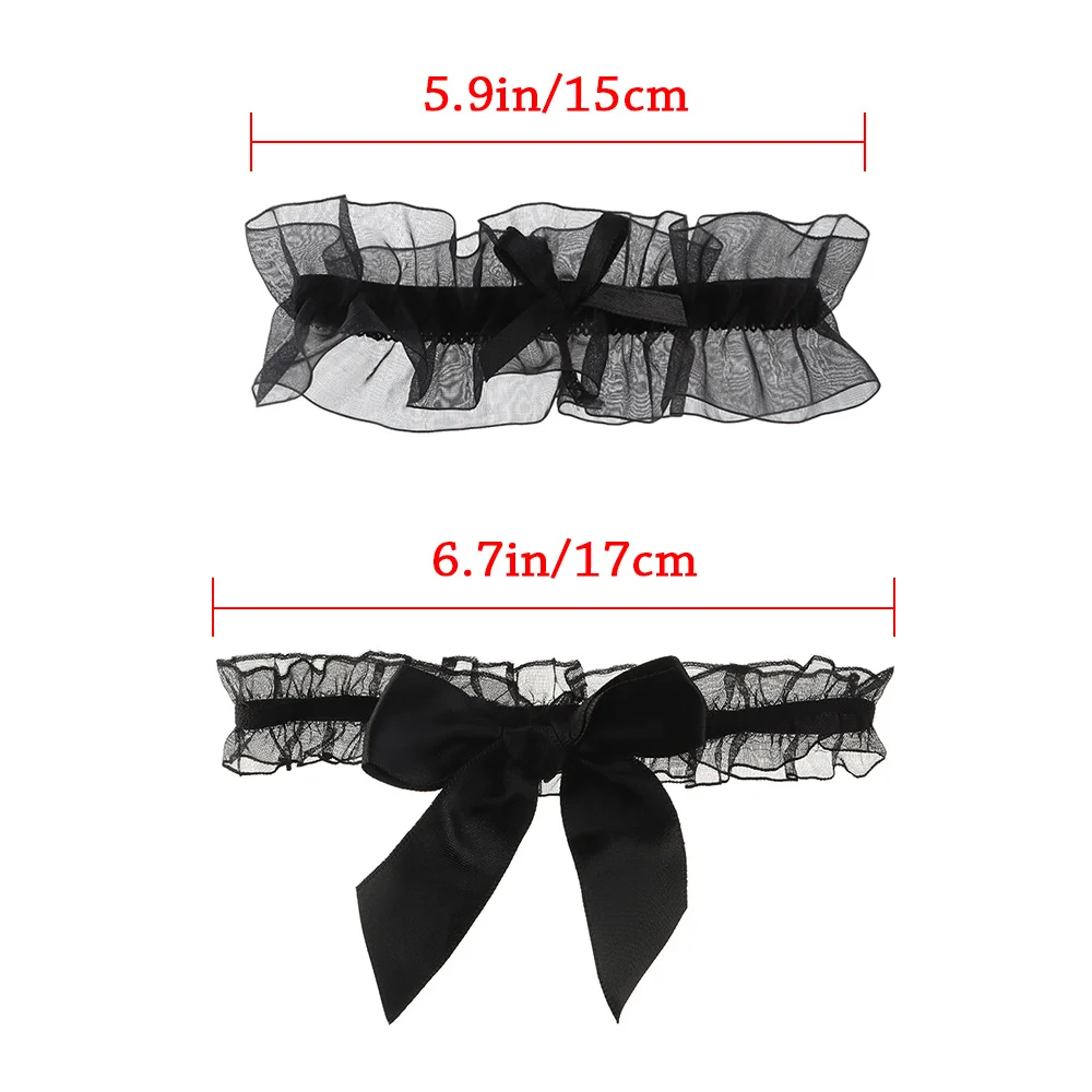 Garter Belt Womens Sexy Lace Bowknot Elastic Leg Ring Stocking Suspender Bride Cosplay Party Accessories 1PC