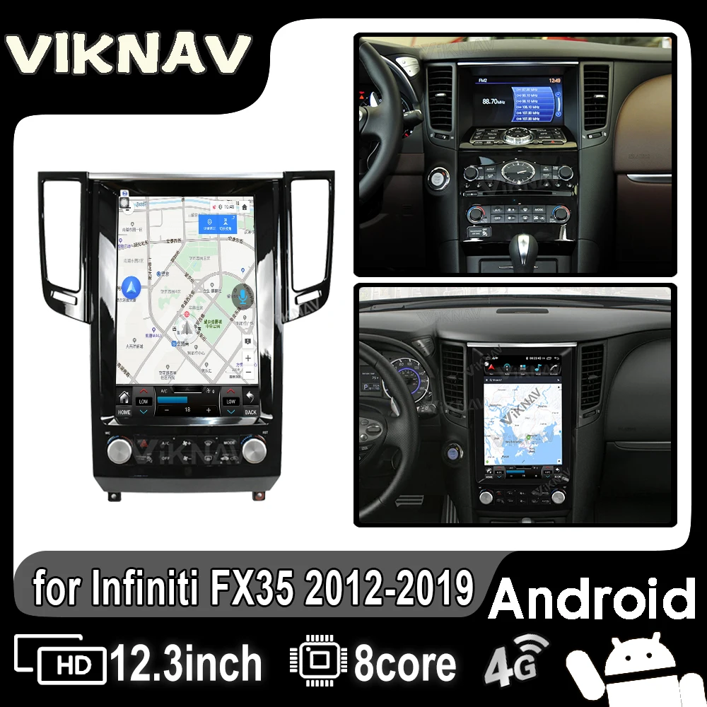 

Автомобильный радиоприемник на Android 12 для Infiniti FX35 2012-2019, Беспроводной мультимедийный плеер Carplay 12,3 дюйма с GPS-навигацией, головное устройство 128 ГБ