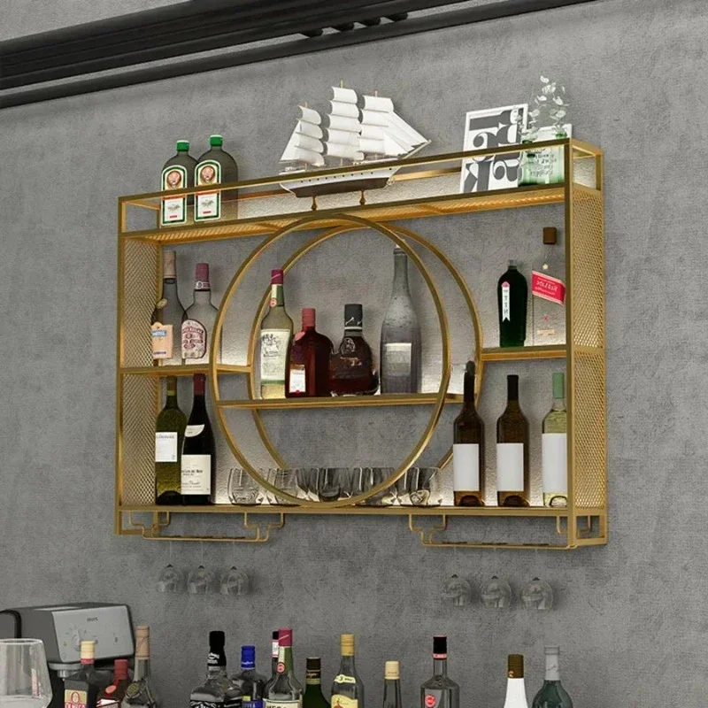 Wall Mount Wine Rack Bottle Holder Adapt Single Miniature Black Cup Glass Storage Wine Cabinet Decor Szafeczki Bar Furniture