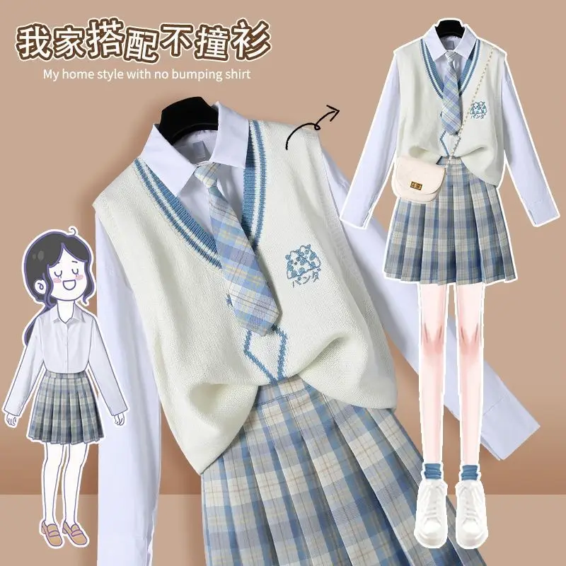 Japanese School Uniform Japanese Schoolgirl Skirt Jk Uniform Vest Skirt Sweater