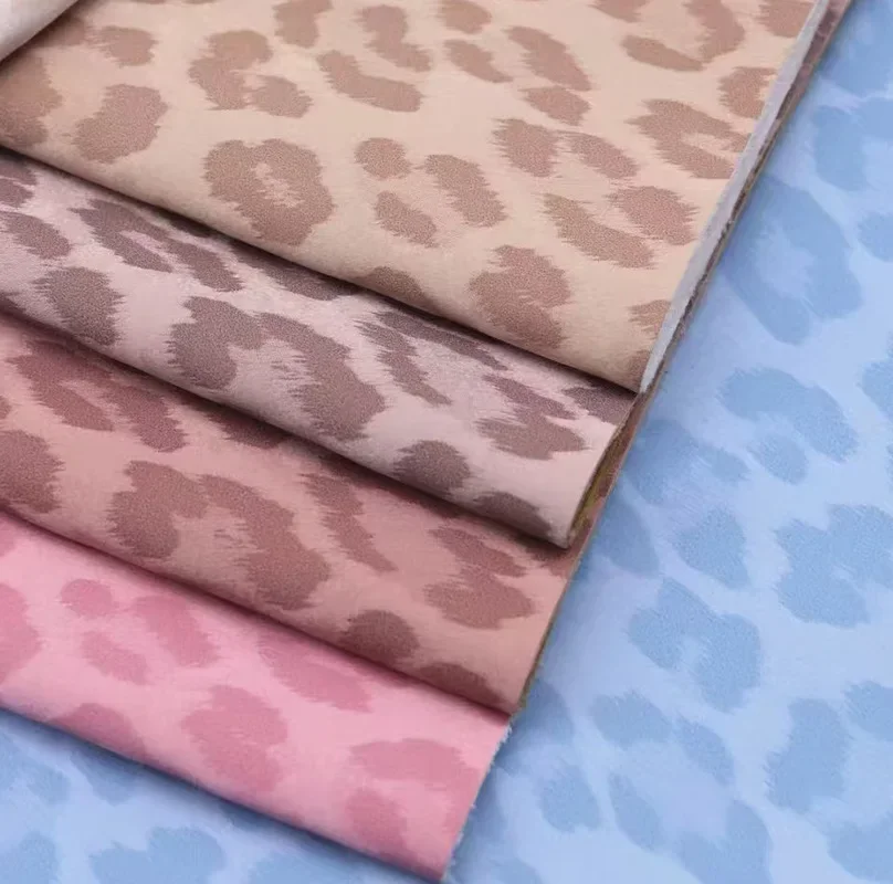 African Leopard Print Shearling PU Leather 0.85mm Flocking Bottom Cloth Artificial Leather Sports Shoes Bag Fabric