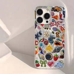 Planet Bloemenpatroon Schokbestendige Laser Bumper Telefoonhoesje