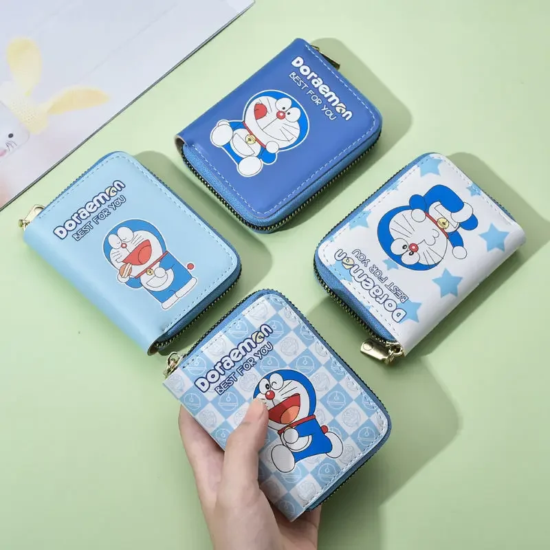 Doraemon Card Holder Cute Cartoon Coin Purse Cute Wallets for Women ID Holders Case Kawaii Girls Pouch Mini Purses for Women PU 2