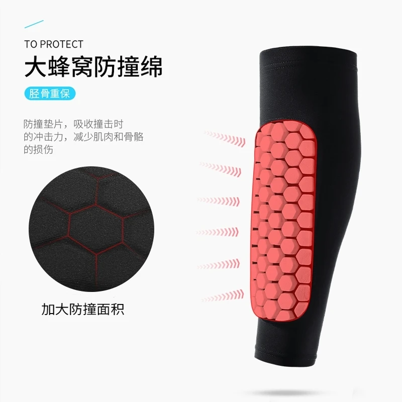Shin Protector 1/3 Pcs Leg Sleeves Shin Guards Shockproof Honeycomb Nylon Support Sock Shin Protector Soccer Gear Soccer Shields Sports Legging