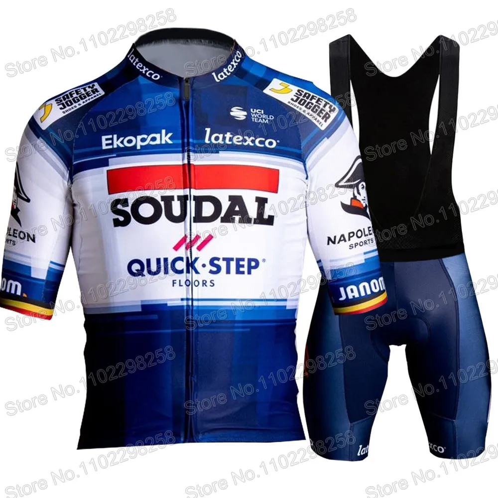 Description Picture 5 of item2023 Soudal Quick Step Team Cycling Jersey Set Mens World Champion Clothing Summer Road Bike Shirts Suit Bicycle Bib Shorts Ropa