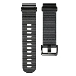 Wear - Resistant Nylon QuickFit Woven Strap, 26 - 22mm Adjustable Band Bracelet - QuickFit 26mm (Dark Grey)