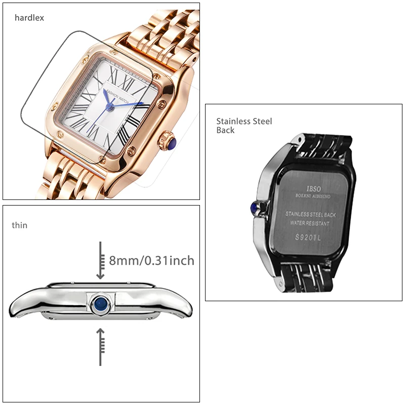 Luxury Exquisite Square Watch Women Steel Band Waterproof Casual Brand Hand Clock Female Gifts Fashion Quartz  Wristwatch Ladies
