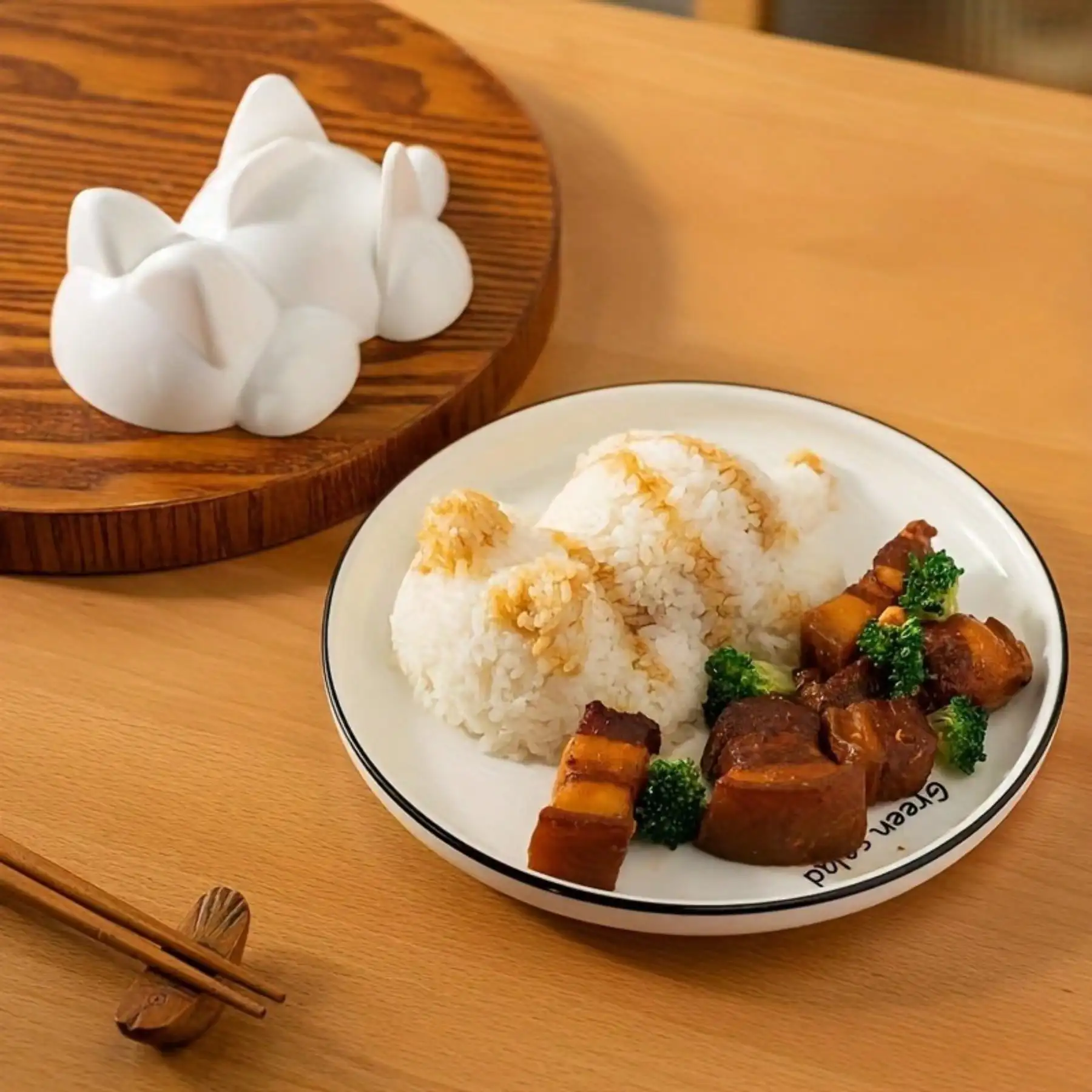 DIY 고양이 모양의 스시 몰드, 가정용 음식 만들기 도구, 쌀, 으깬 감자 및 베이킹 용품을 위한 재사용 가능한 몰드 Q3366