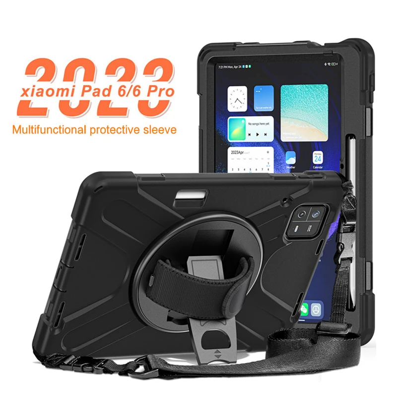Capa Inteligente à Prova de Choque para Xiaomi Pad Pro Capa à Prova de Choque Alça de Ombro Tablet Resistente mi Pad 11 2023