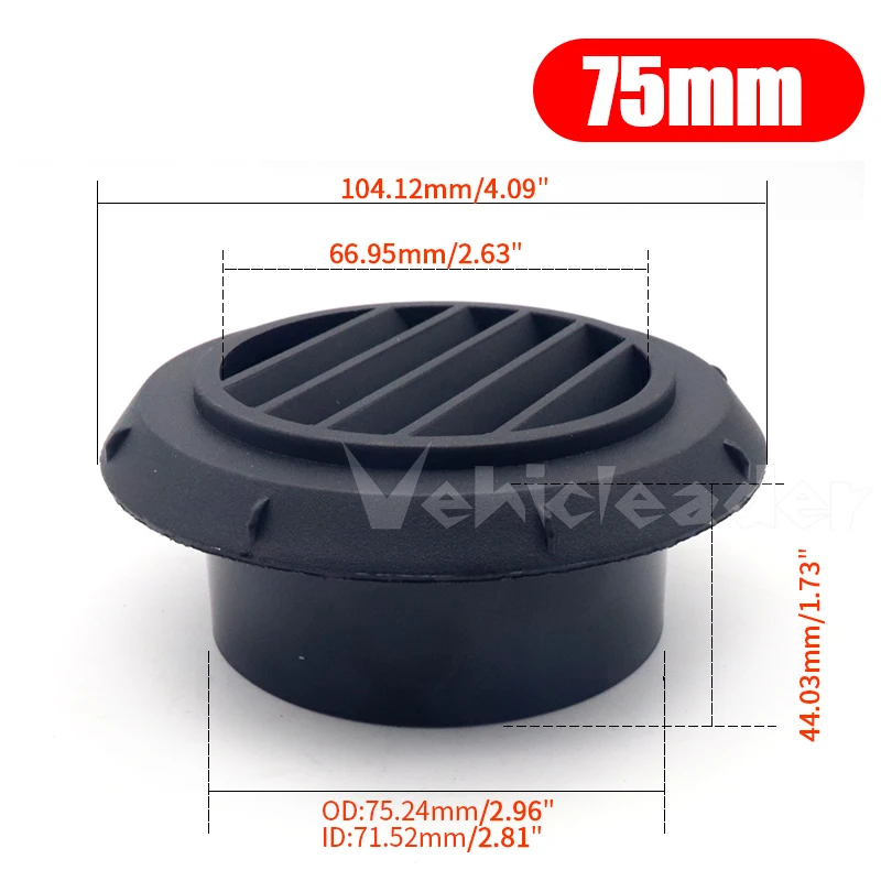 75mm Car Warm Heater Vent Outlet Heat Resistant Heater Duct Hose Pipe Air Vent Parts for 5kW D4 D4S Accessory Direct Replaces